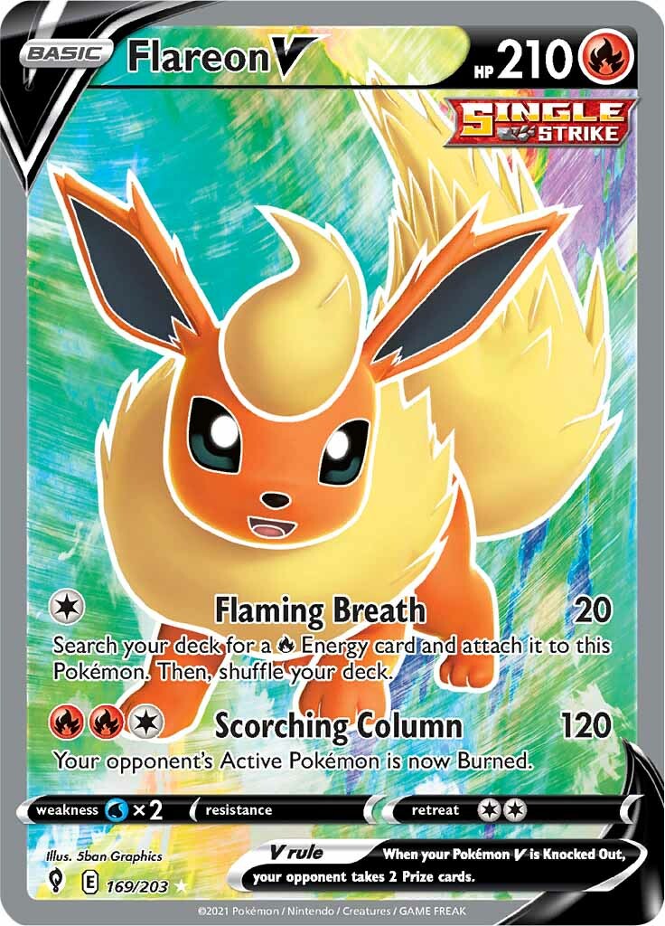 Flareon V (169/203) [Sword & Shield: Evolving Skies] | Dumpster Cat Games