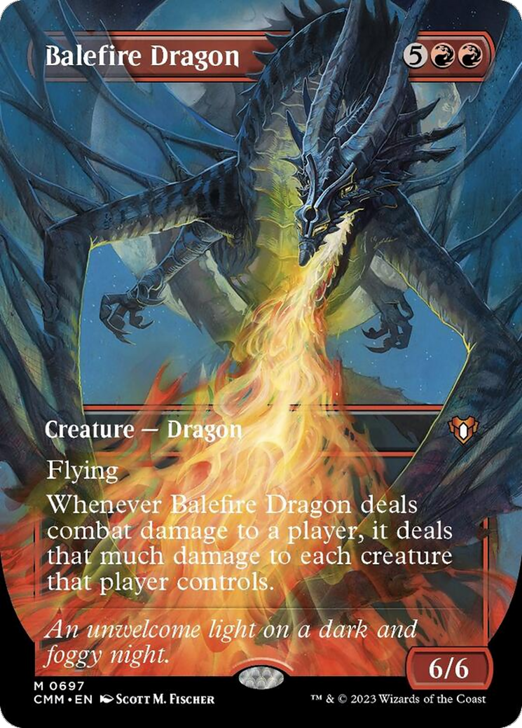 Balefire Dragon (Borderless Alternate Art) [Commander Masters] | Dumpster Cat Games