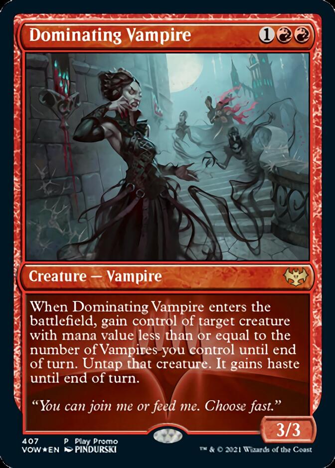 Dominating Vampire (Play Promo) [Innistrad: Crimson Vow Promos] | Dumpster Cat Games