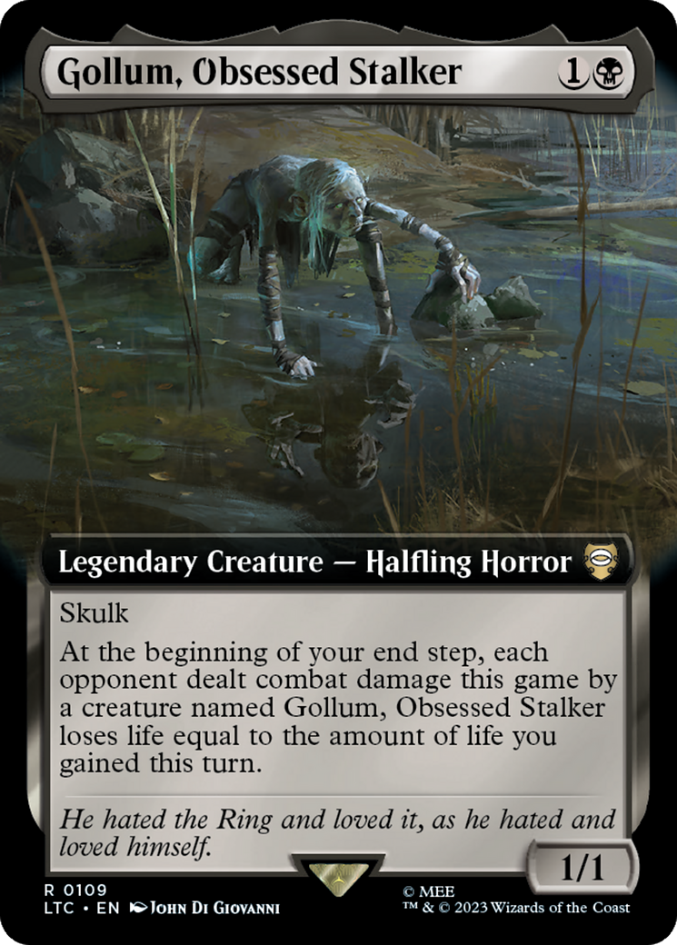 Gollum, Obsessed Stalker (Extended Art) [The Lord of the Rings: Tales of Middle-Earth Commander] | Dumpster Cat Games