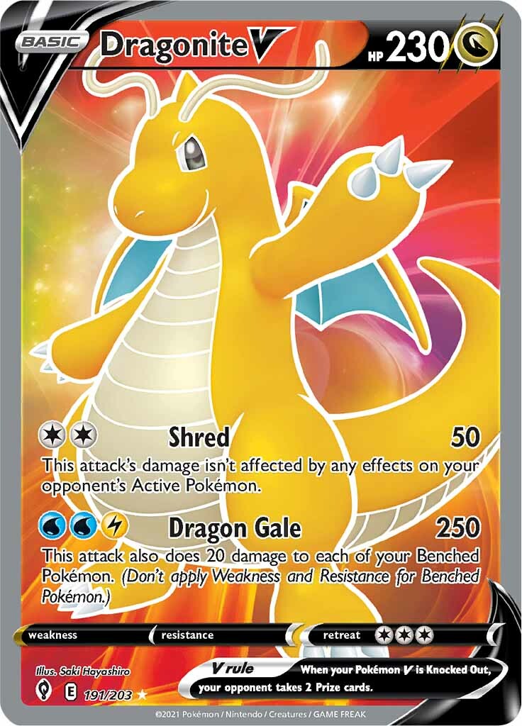 Dragonite V (191/203) [Sword & Shield: Evolving Skies] | Dumpster Cat Games