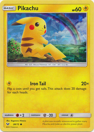 Pikachu (28/73) (Cracked Ice Holo) [Miscellaneous Cards] | Dumpster Cat Games