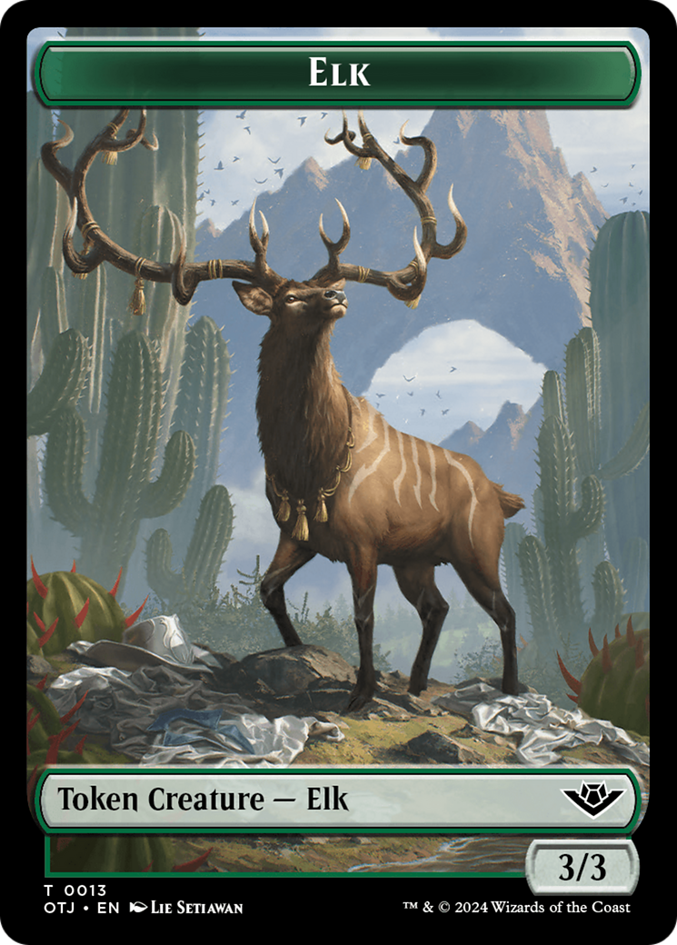 Elk // Plot Double-Sided Token [Outlaws of Thunder Junction Tokens] | Dumpster Cat Games