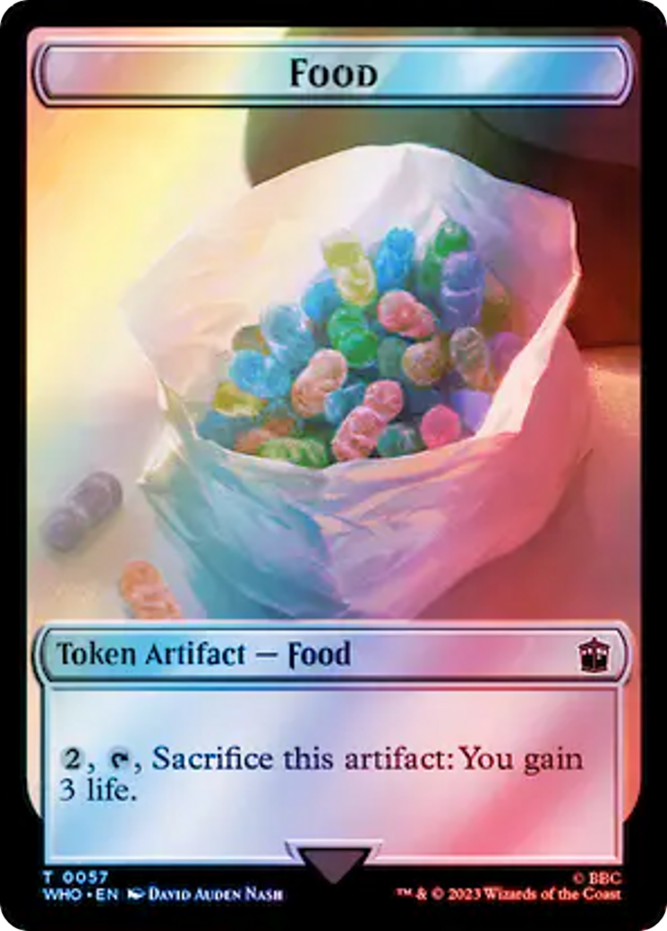 Dalek // Food (0057) Double-Sided Token (Surge Foil) [Doctor Who Tokens] | Dumpster Cat Games