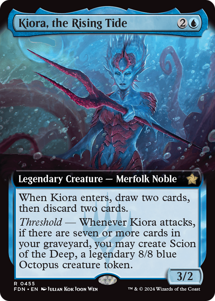 Kiora, the Rising Tide (Extended Art) [Foundations] | Dumpster Cat Games