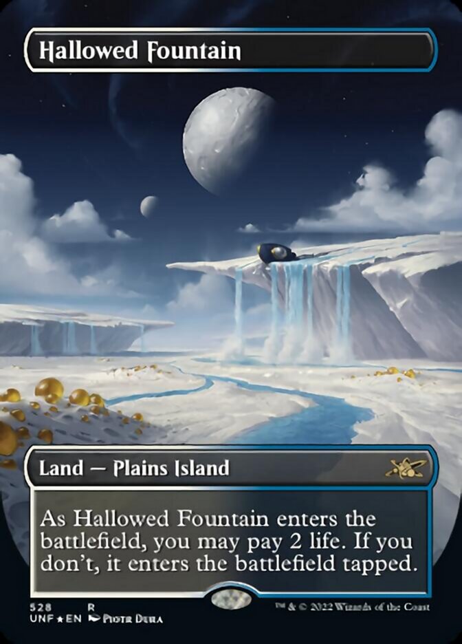 Hallowed Fountain (Borderless) (Galaxy Foil) [Unfinity] | Dumpster Cat Games