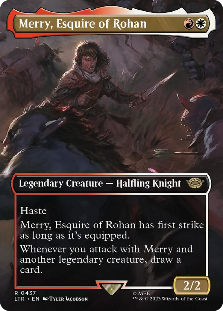 Merry, Esquire of Rohan (Borderless Alternate Art) [The Lord of the Rings: Tales of Middle-Earth] | Dumpster Cat Games