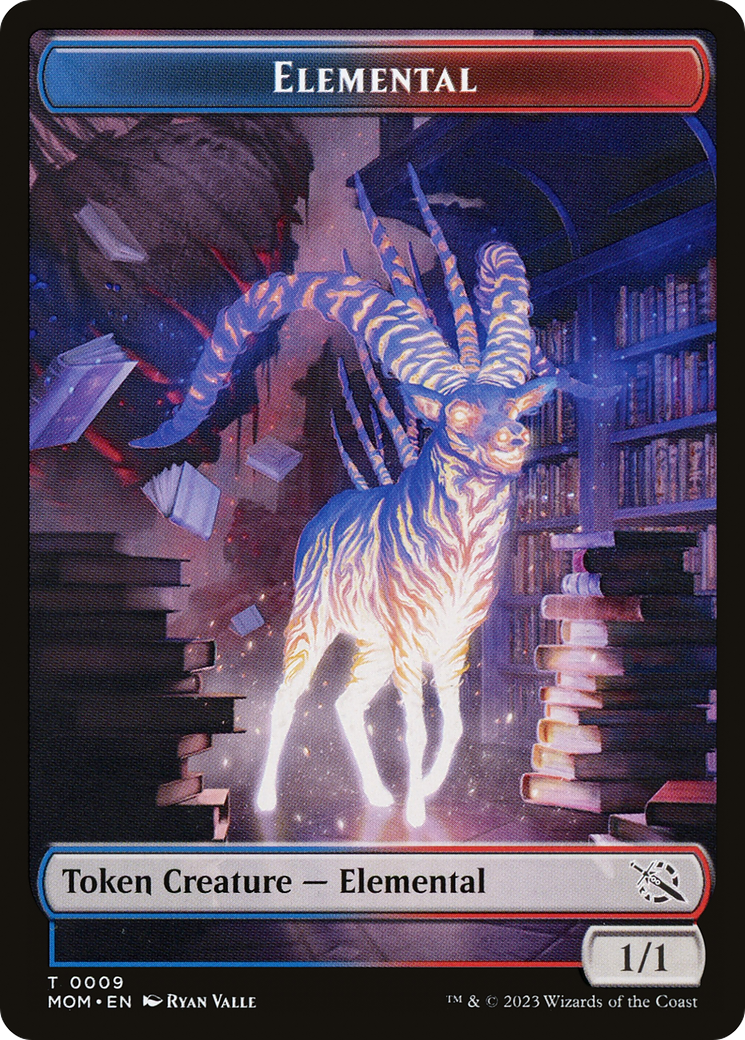 Elemental (09) // Spirit (13) Double-Sided Token [March of the Machine Tokens] | Dumpster Cat Games