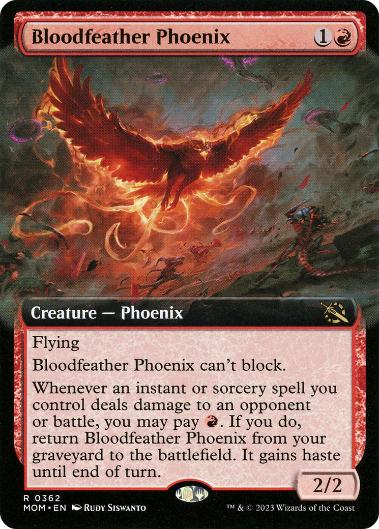 Bloodfeather Phoenix (Extended Art) [March of the Machine] | Dumpster Cat Games