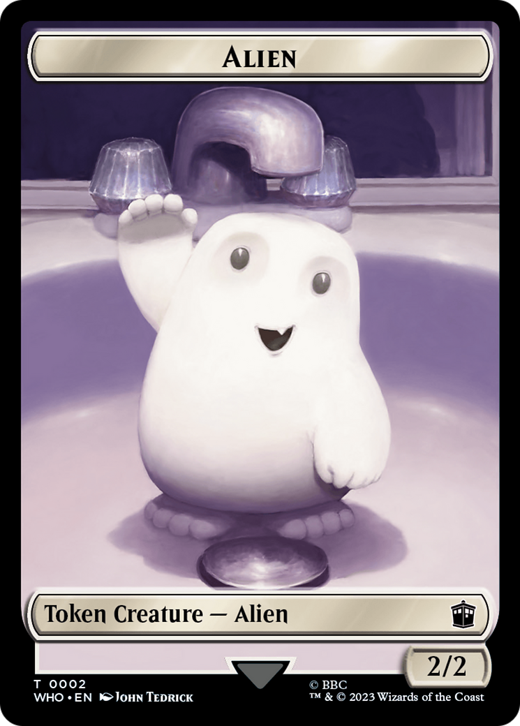 Alien // Osgood, Operation Double Double-Sided Token [Doctor Who Tokens] | Dumpster Cat Games