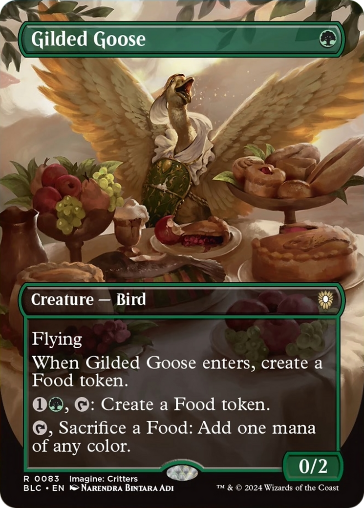 Gilded Goose (Borderless) [Bloomburrow Commander] | Dumpster Cat Games