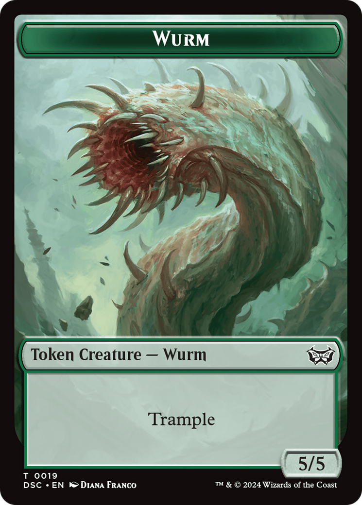 Wurm (0019) // Insect (0010) Double-Sided Token [Duskmourn: House of Horror Commander Tokens] | Dumpster Cat Games