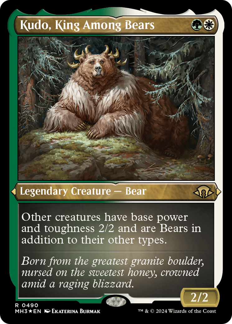 Kudo, King Among Bears (Foil Etched) [Modern Horizons 3] | Dumpster Cat Games