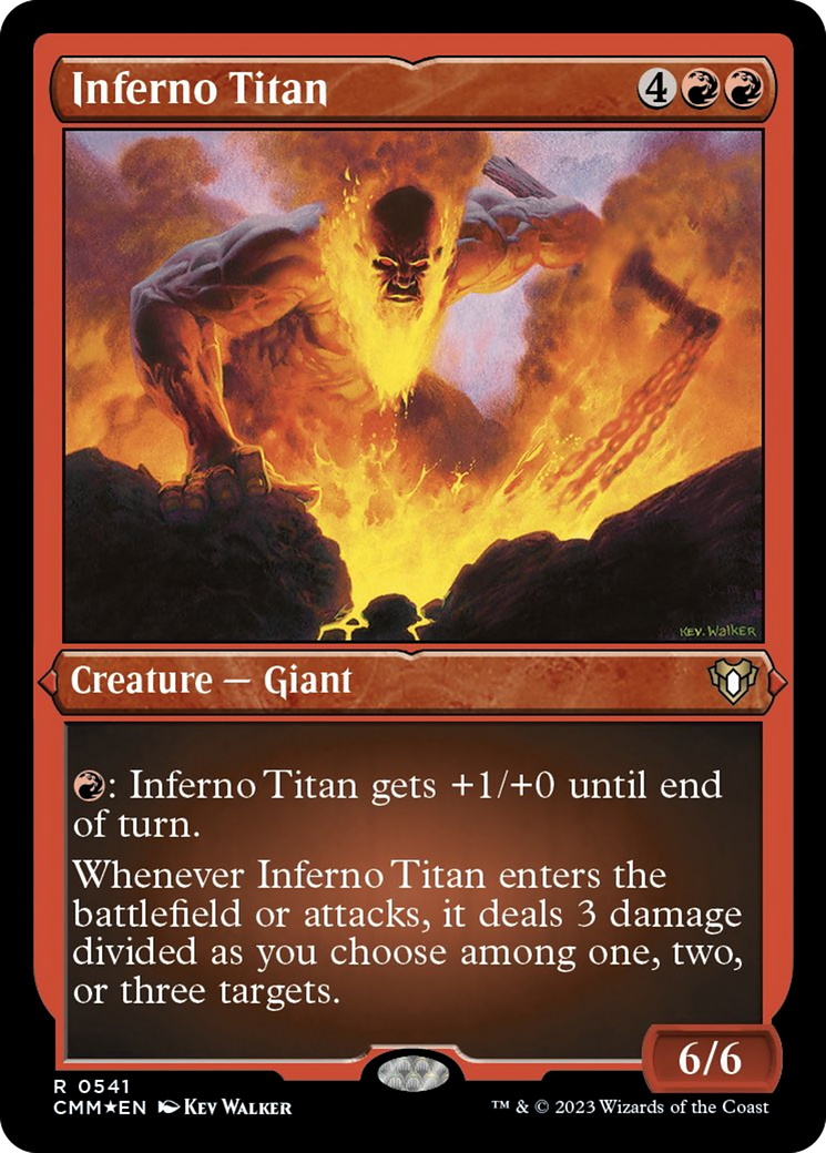 Inferno Titan (Foil Etched) [Commander Masters] | Dumpster Cat Games