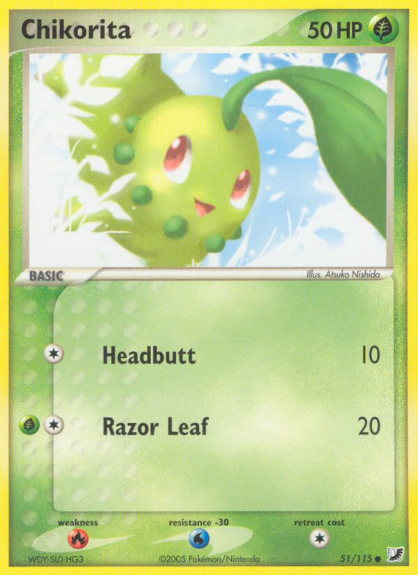 Chikorita (51/115) [EX: Unseen Forces] | Dumpster Cat Games