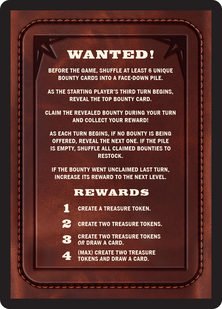 Bounty: The Outsider // Bounty Rules Double-Sided Token [Outlaws of Thunder Junction Commander Tokens] | Dumpster Cat Games