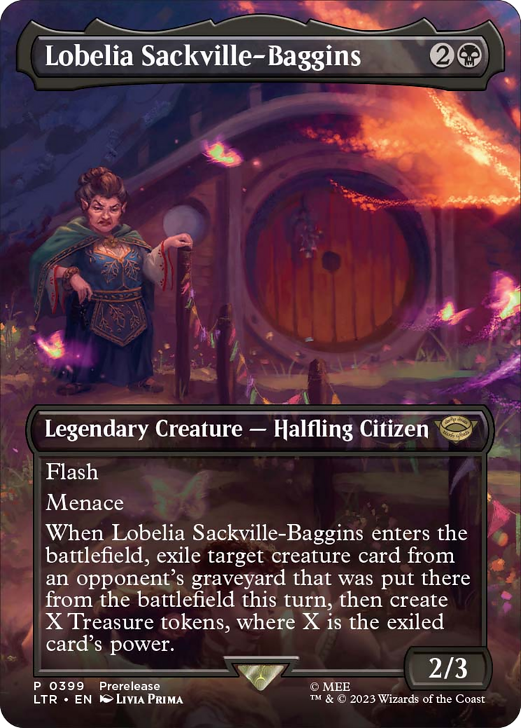 Lobelia Sackville-Baggins (Borderless Alternate Art) [The Lord of the Rings: Tales of Middle-Earth] | Dumpster Cat Games