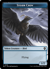 Storm Crow // Bird (003) Double-Sided Token [Bloomburrow Commander Tokens] | Dumpster Cat Games