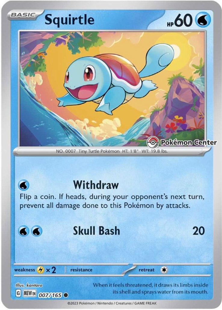 Squirtle (007/165) (Pokemon Center Exclusive) [Scarlet & Violet: Black Star Promos] | Dumpster Cat Games