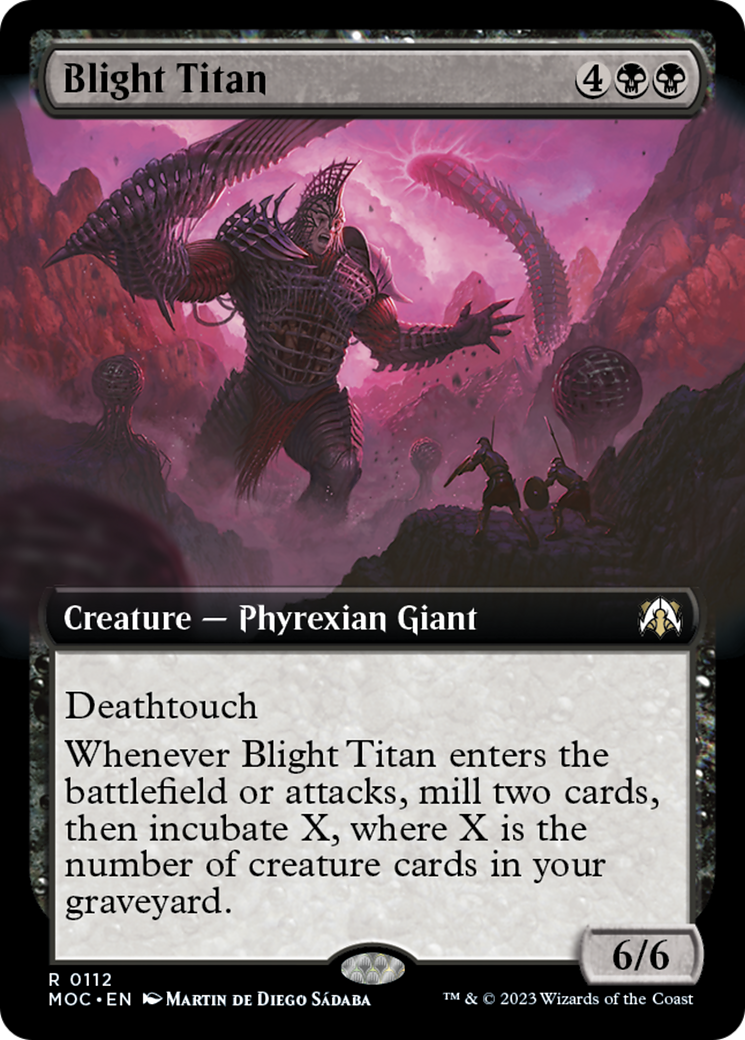 Blight Titan (Extended Art) [March of the Machine Commander] | Dumpster Cat Games