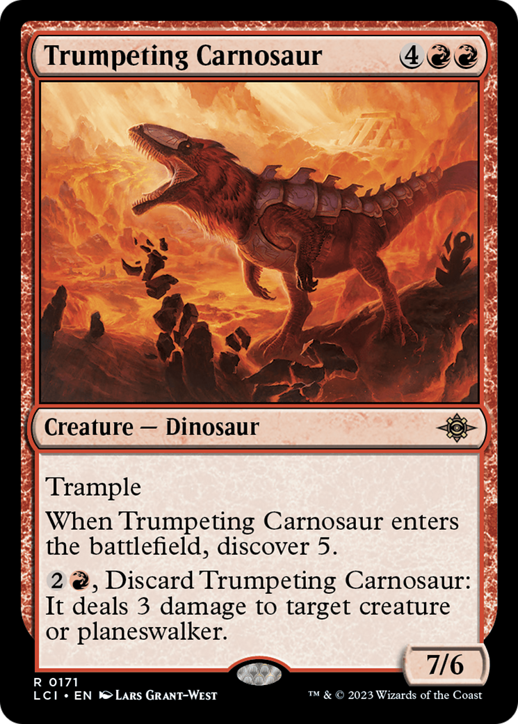 Trumpeting Carnosaur [The Lost Caverns of Ixalan] | Dumpster Cat Games