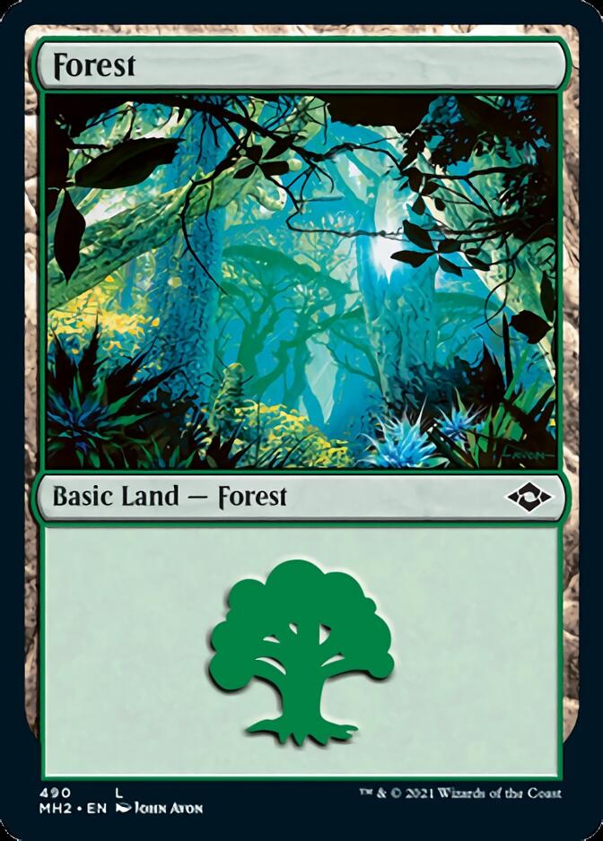 Forest (490) (Foil Etched) [Modern Horizons 2] | Dumpster Cat Games