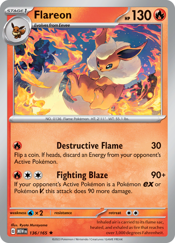 Flareon (136/165) [Scarlet & Violet: 151] | Dumpster Cat Games