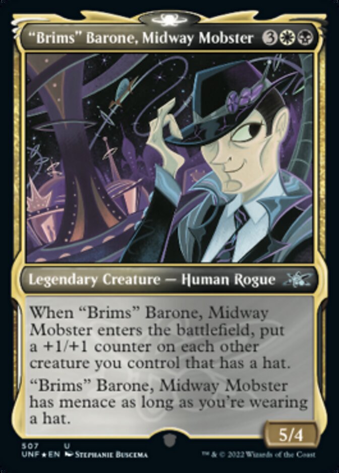 "Brims" Barone, Midway Mobster (Showcase) (Galaxy Foil) [Unfinity] | Dumpster Cat Games