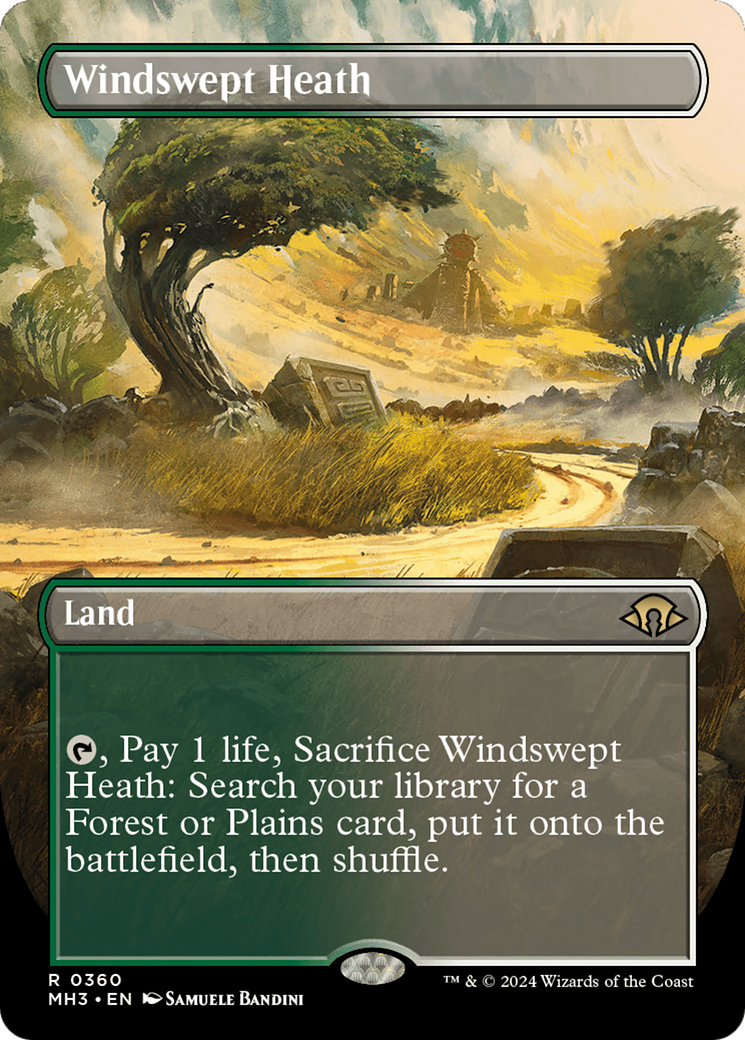 Windswept Heath (Borderless) [Modern Horizons 3] | Dumpster Cat Games