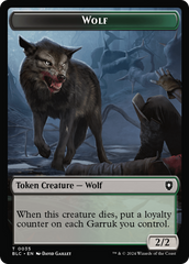 Human Soldier // Wolf (035) Double-Sided Token [Bloomburrow Commander Tokens] | Dumpster Cat Games