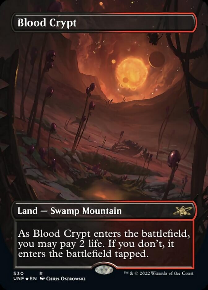 Blood Crypt (Borderless) (Galaxy Foil) [Unfinity] | Dumpster Cat Games