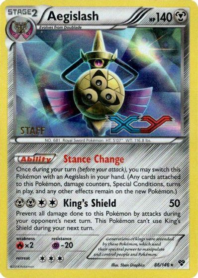 Aegislash (86/146) (Staff Prerelease Promo) [XY: Black Star Promos] | Dumpster Cat Games