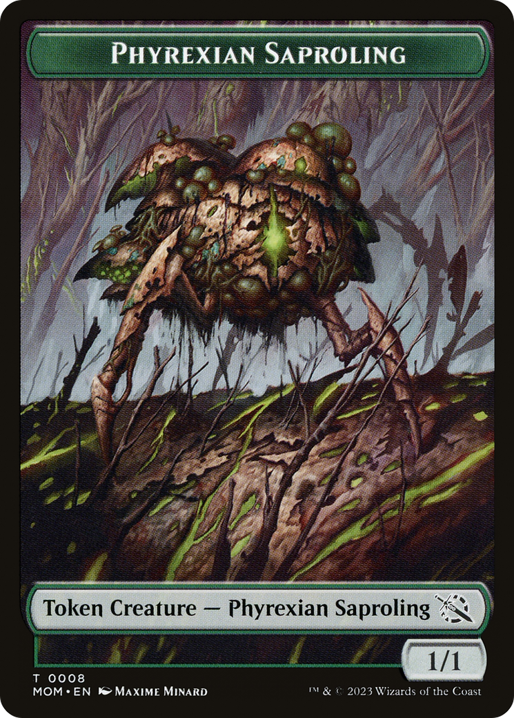 Treasure (20) // Phyrexian Saproling Double-Sided Token [March of the Machine Tokens] | Dumpster Cat Games