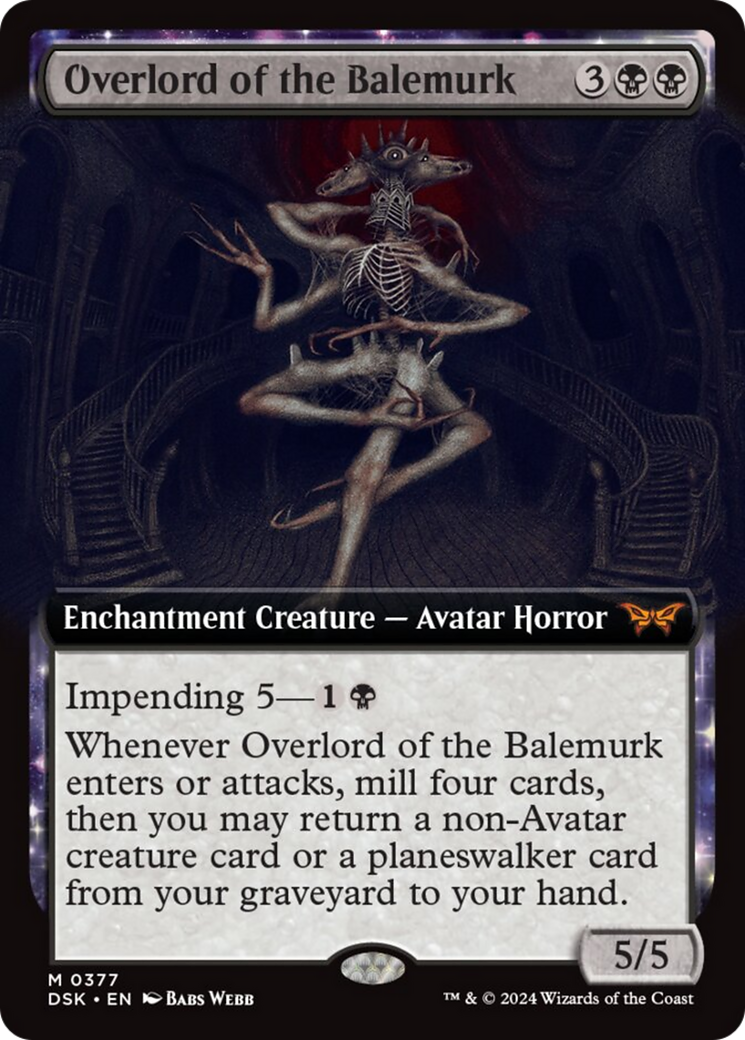 Overlord of the Balemurk (Extended Art) [Duskmourn: House of Horror] | Dumpster Cat Games