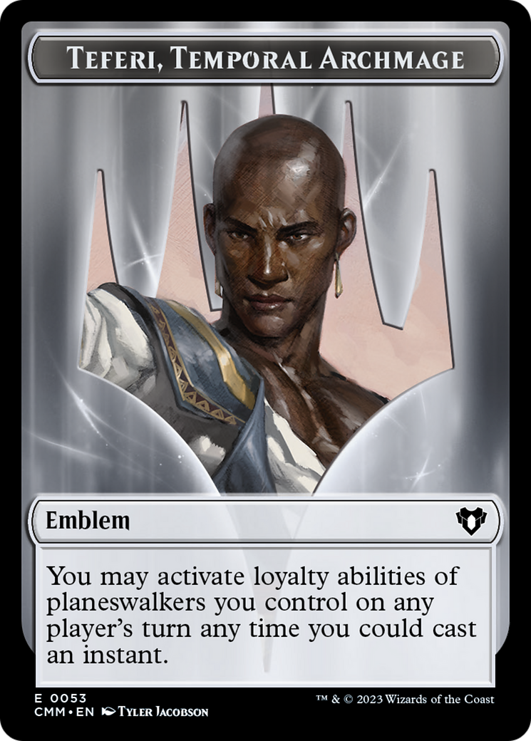 Teferi, Temporal Archmage Emblem [Commander Masters Tokens] | Dumpster Cat Games