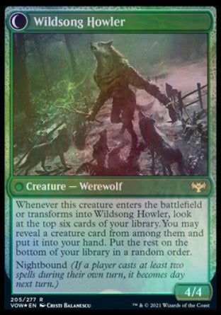 Howlpack Piper // Wildsong Howler [Innistrad: Crimson Vow Prerelease Promos] | Dumpster Cat Games