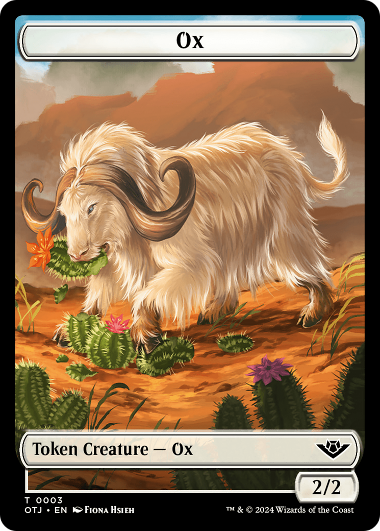 Treasure // Ox Double-Sided Token [Outlaws of Thunder Junction Tokens] | Dumpster Cat Games