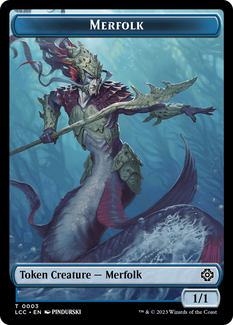 Boar // Merfolk (0003) Double-Sided Token [The Lost Caverns of Ixalan Commander Tokens] | Dumpster Cat Games