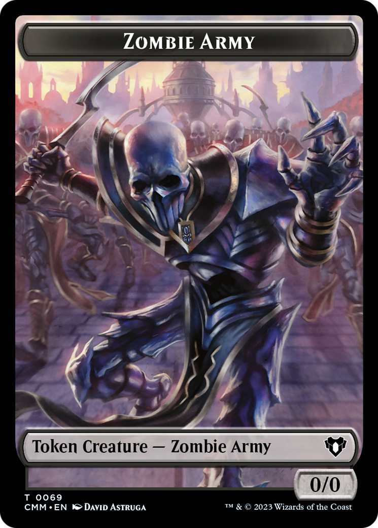 Human Warrior // Zombie Army Double-Sided Token [Commander Masters Tokens] | Dumpster Cat Games