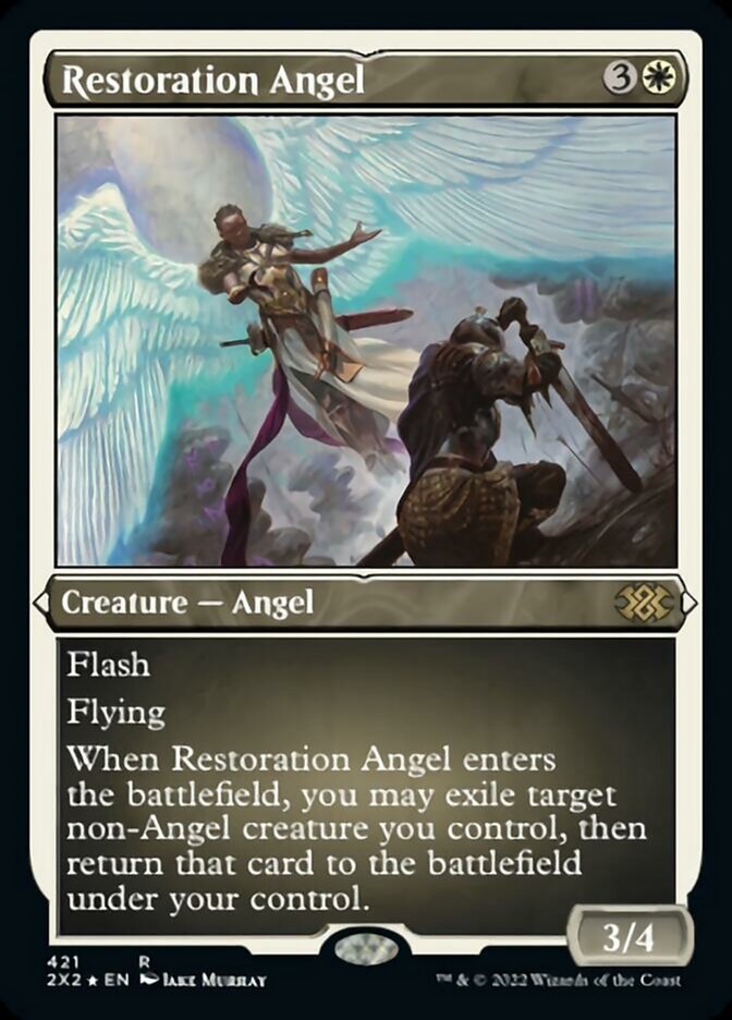 Restoration Angel (Foil Etched) [Double Masters 2022] | Dumpster Cat Games