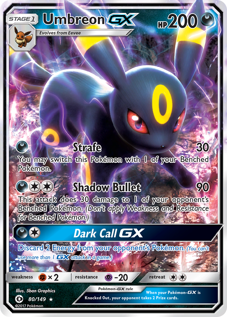 Umbreon GX (80/149) [Sun & Moon: Base Set] | Dumpster Cat Games