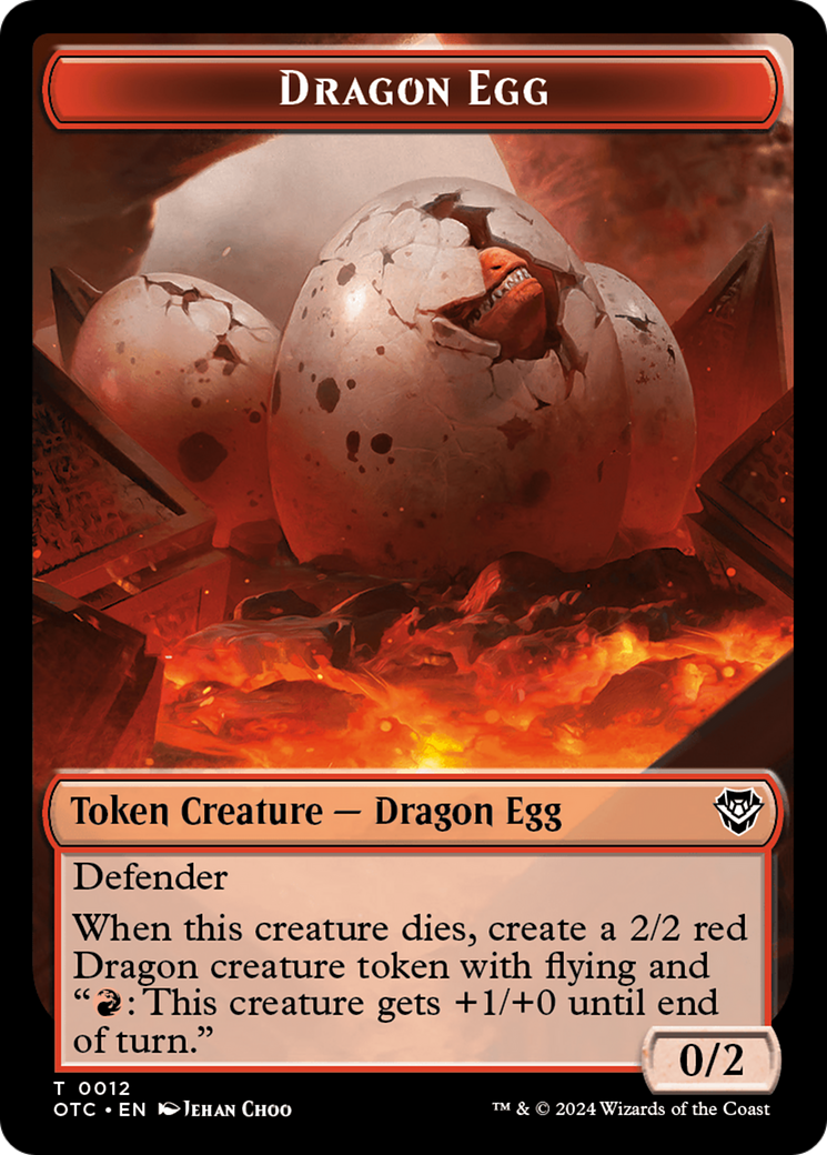 Dragon Egg // Dragon Double-Sided Token [Outlaws of Thunder Junction Commander Tokens] | Dumpster Cat Games