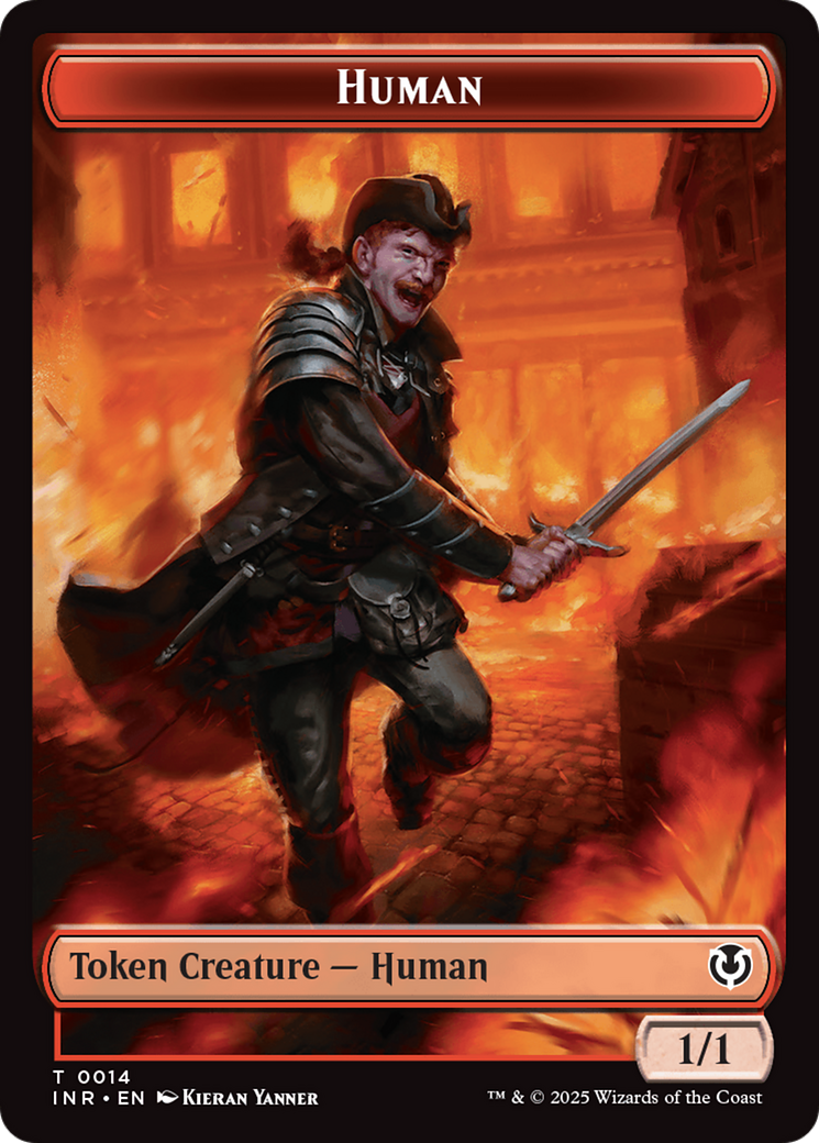 Human (0014) // Emblem - Chandra, Dressed to Kill Double-Sided Token [Innistrad Remastered Tokens] | Dumpster Cat Games