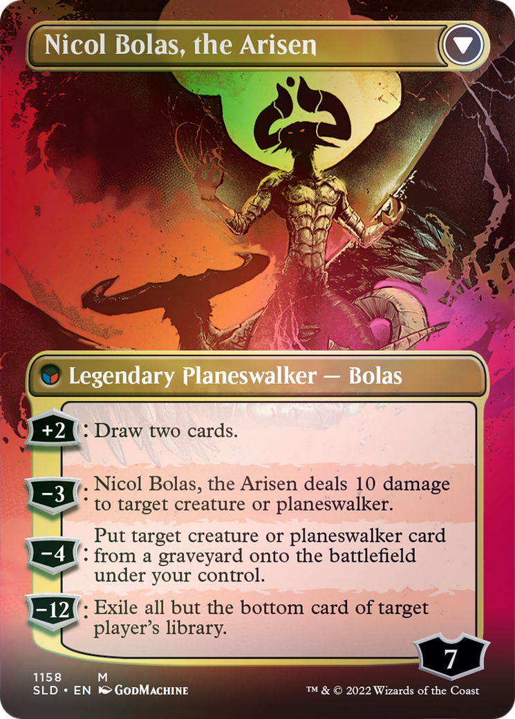 Nicol Bolas, the Ravager // Nicol Bolas, the Arisen (Borderless) [Secret Lair: From Cute to Brute] | Dumpster Cat Games