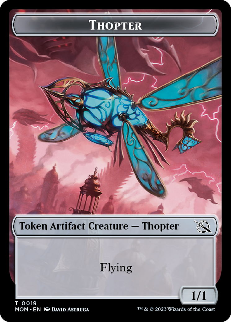 Treasure (21) // Thopter Double-Sided Token [March of the Machine Tokens] | Dumpster Cat Games