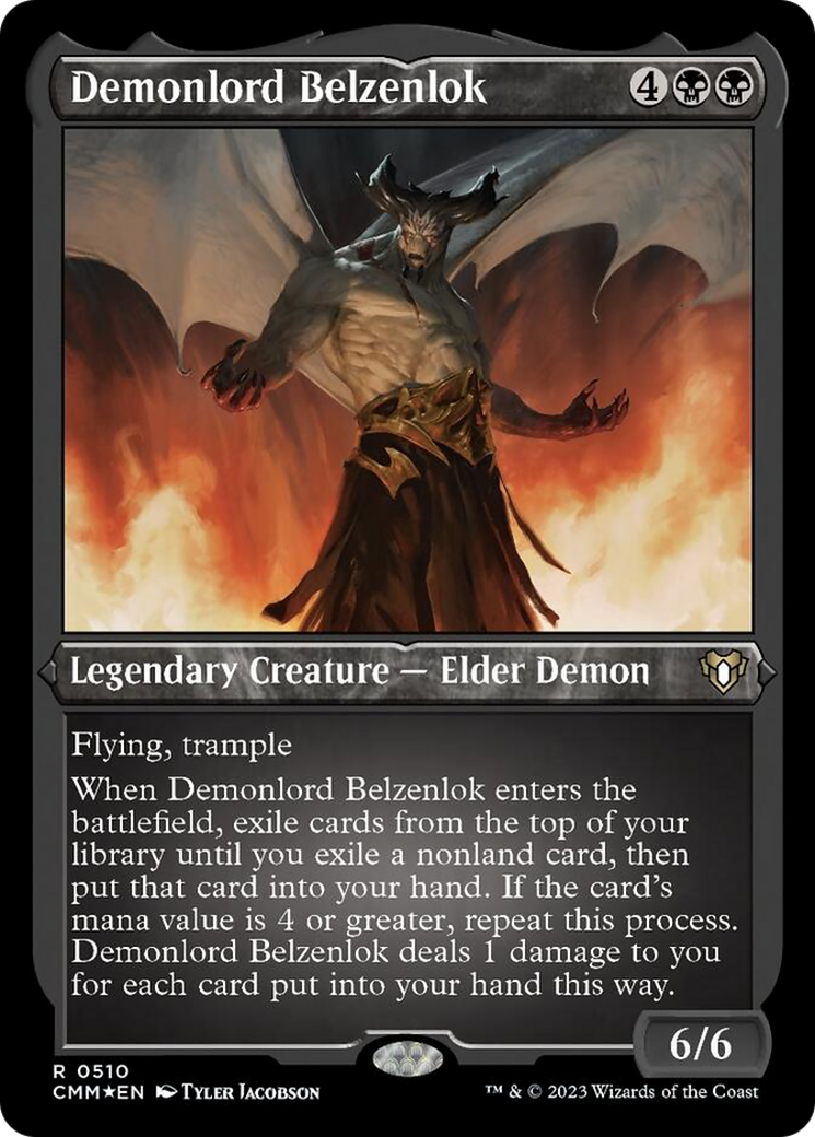 Demonlord Belzenlok (Foil Etched) [Commander Masters] | Dumpster Cat Games