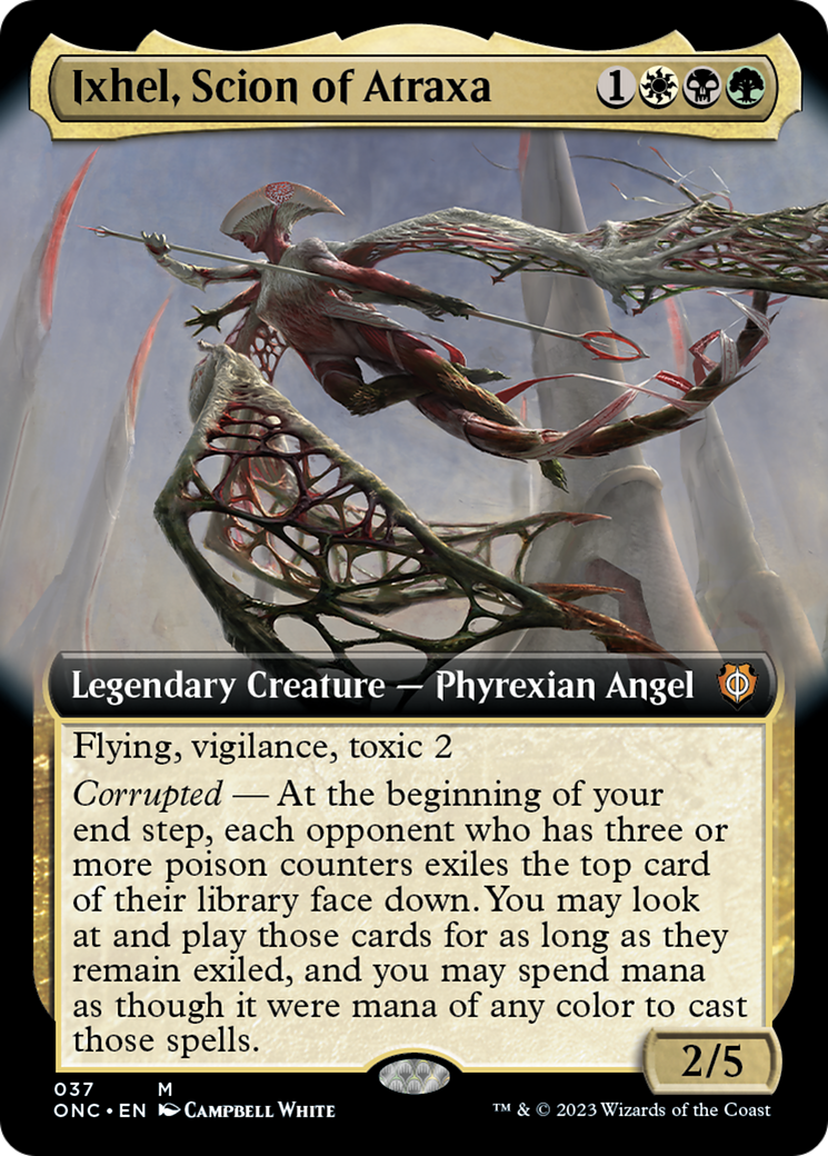 Ixhel, Scion of Atraxa (Extended Art) [Phyrexia: All Will Be One Commander] | Dumpster Cat Games