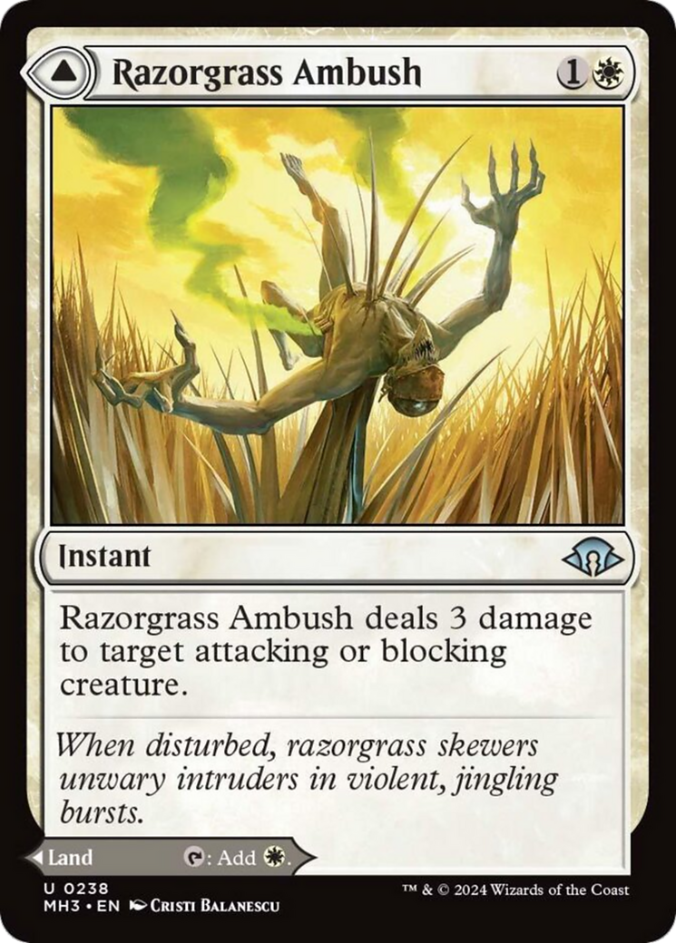 Razorgrass Ambush // Razorgrass Field [Modern Horizons 3] | Dumpster Cat Games