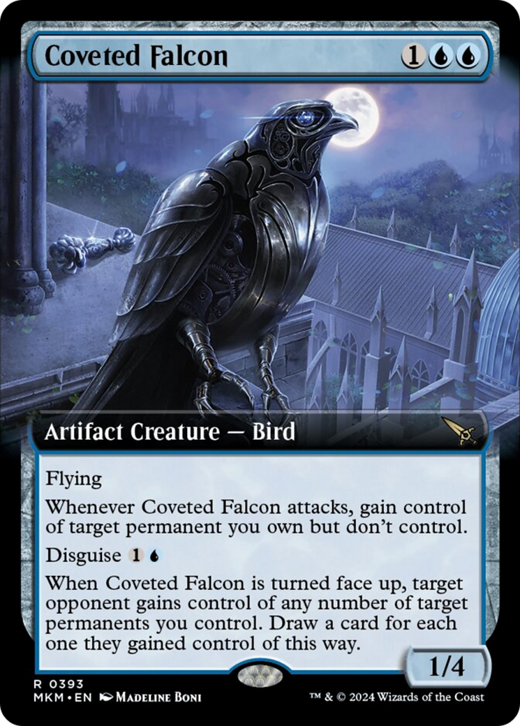 Coveted Falcon (Extended Art) [Murders at Karlov Manor] | Dumpster Cat Games