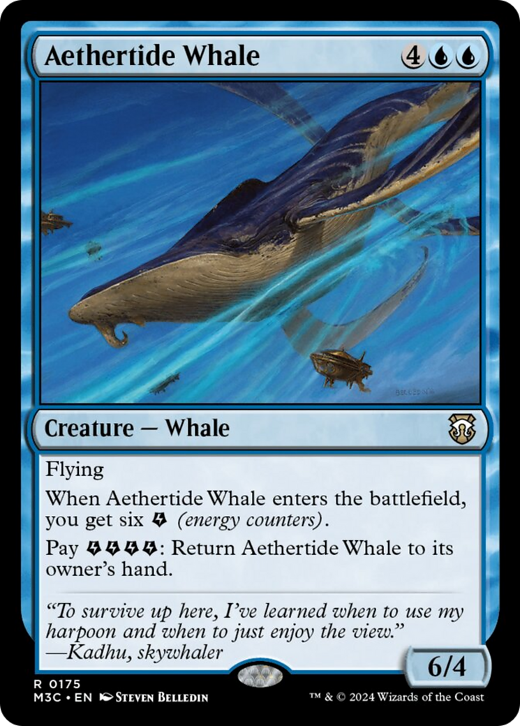 Aethertide Whale (Ripple Foil) [Modern Horizons 3 Commander] | Dumpster Cat Games